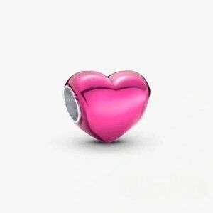 New Pandora Metallic Pink Heart Charm